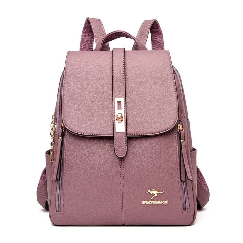 Large Capacity Backpack High Quality Leather Vintage Bags for Women