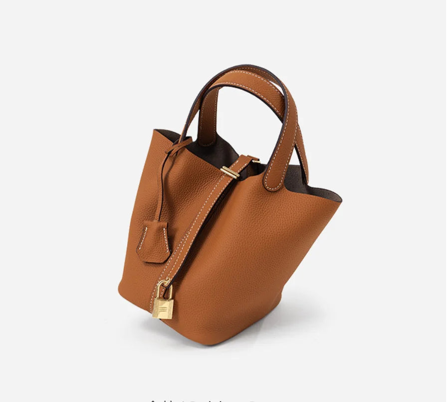 2026 New luxury Genuine Leather Barrel Bag for Women Togo Top