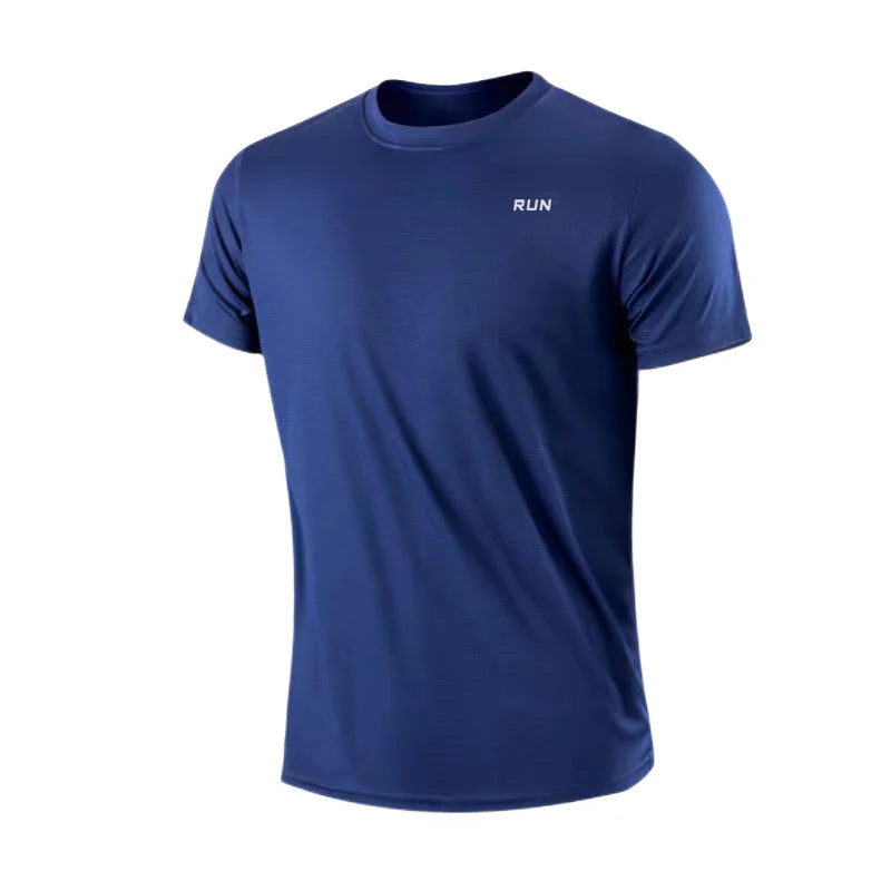 Men's Quick Dry Short Sleeve Gym Running Neck T-Shirt
