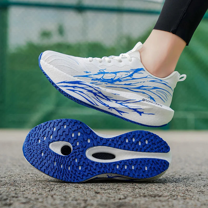 Running Shoes Men/Women Carbon Board (Breathable Lightweight, Comfortable Athletic Nonskid Sneakers)