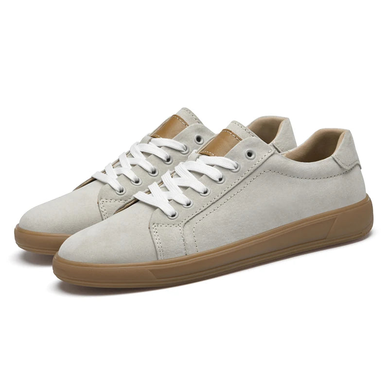 2026 Genuine Leather Men Vulcanized Shoes Fashion Casua