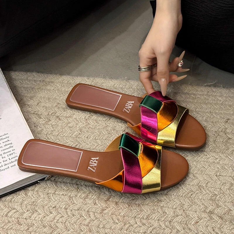 New Summer Designer Women'S Solid Color Fashion Slippers