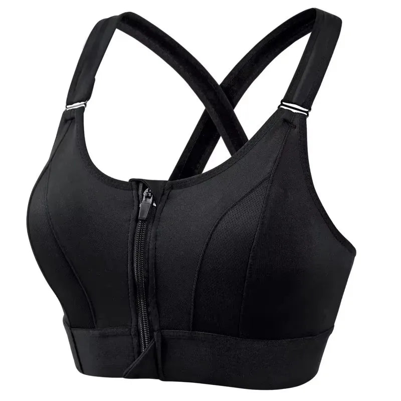 Sports Bras For Women Front Zipper Adjustable Strap