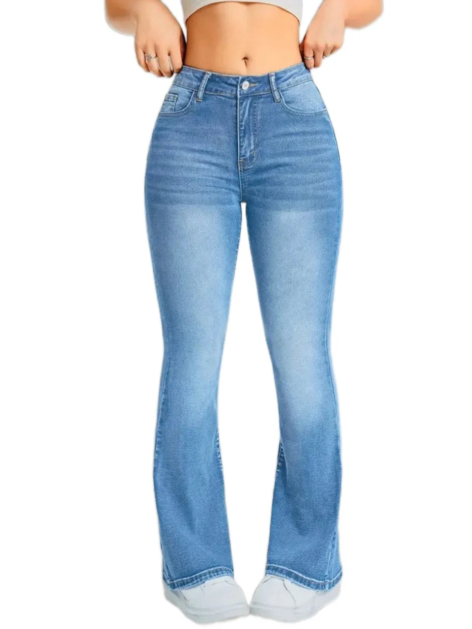 Womens Pants Casual Streetwear High Waist Denim