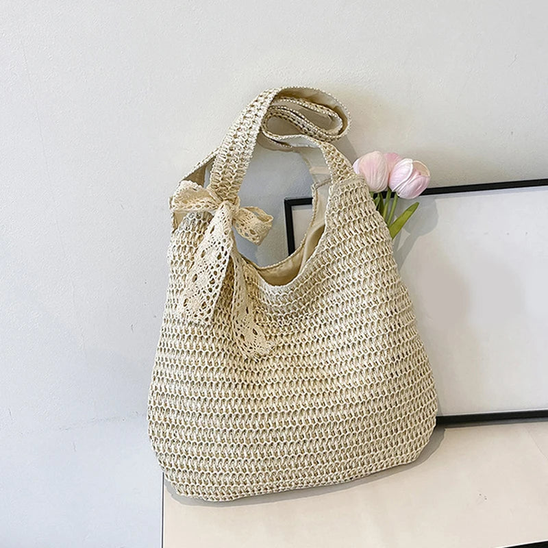 Summer Beach Fashion Rattan Women Shoulder Bags Large Capacity