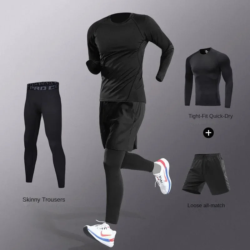 3-7Pcs Men's Ice Fiber Quick-Dry Running Fitness