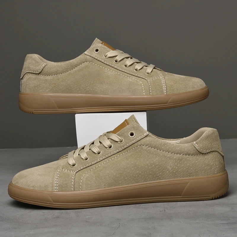 2026 Genuine Leather Men Vulcanized Shoes Fashion Casua