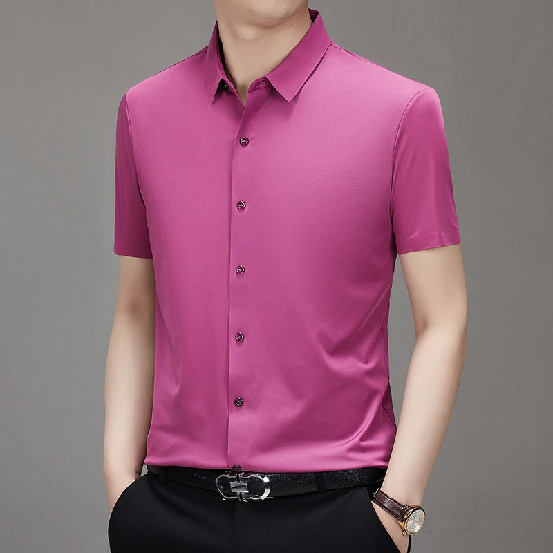 Men's Ultra Stretch Short Sleeve Shirt Business Casual