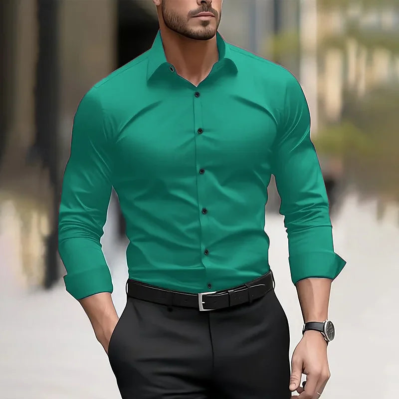 Men's formal solid color Long sleeved