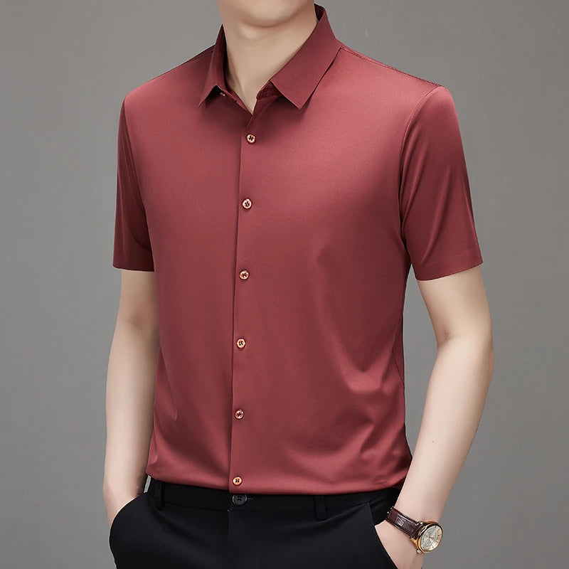 Men's Ultra Stretch Short Sleeve Shirt Business Casual
