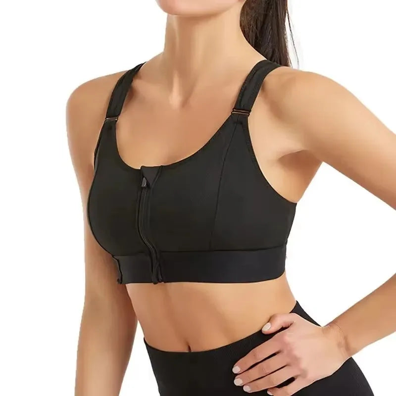 Sports Bras For Women Front Zipper Adjustable Strap
