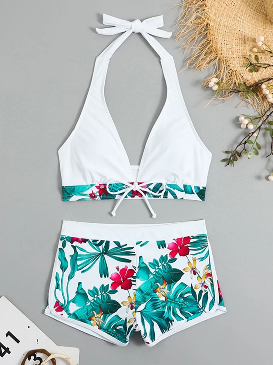 2026 Halter Bikini Set Short Swimsuit for Women