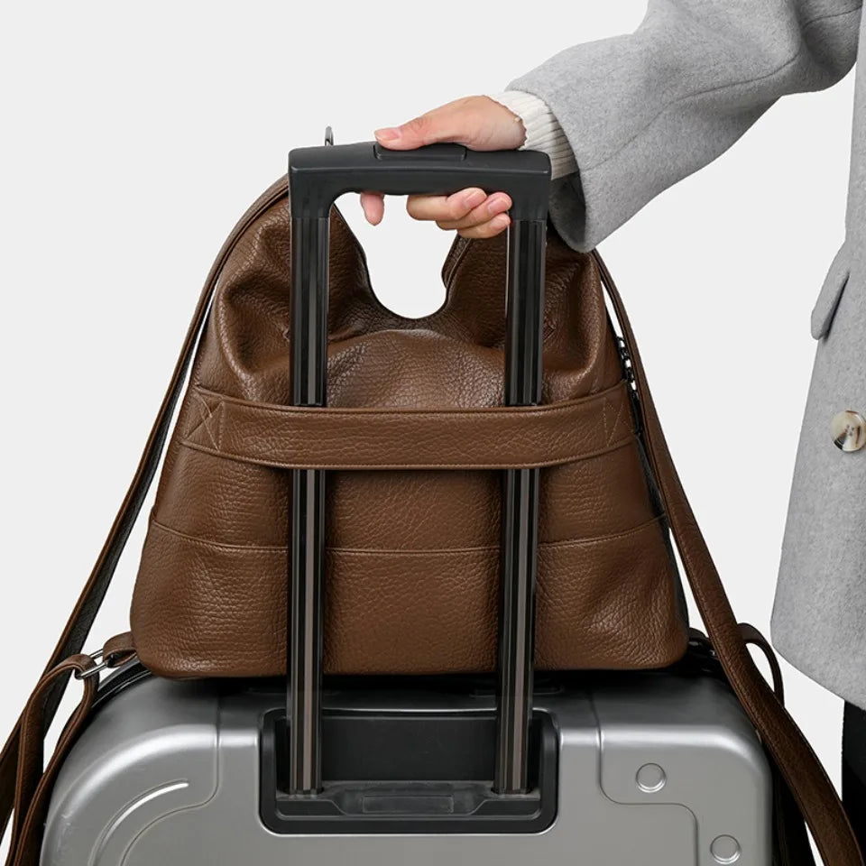 Top Quality Leather Backpack for Women with Large Capacity