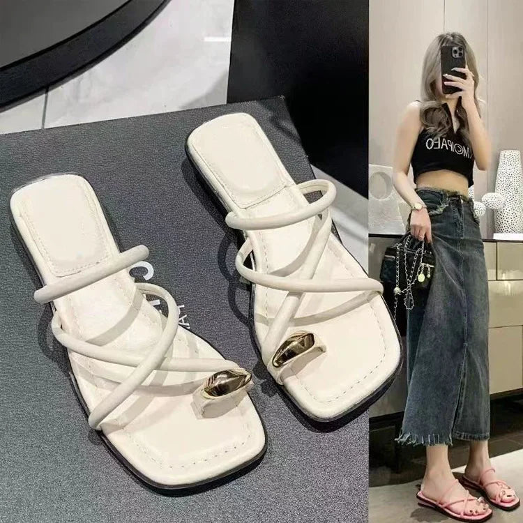 Stylish Women's Cross Strap Slide Sandals