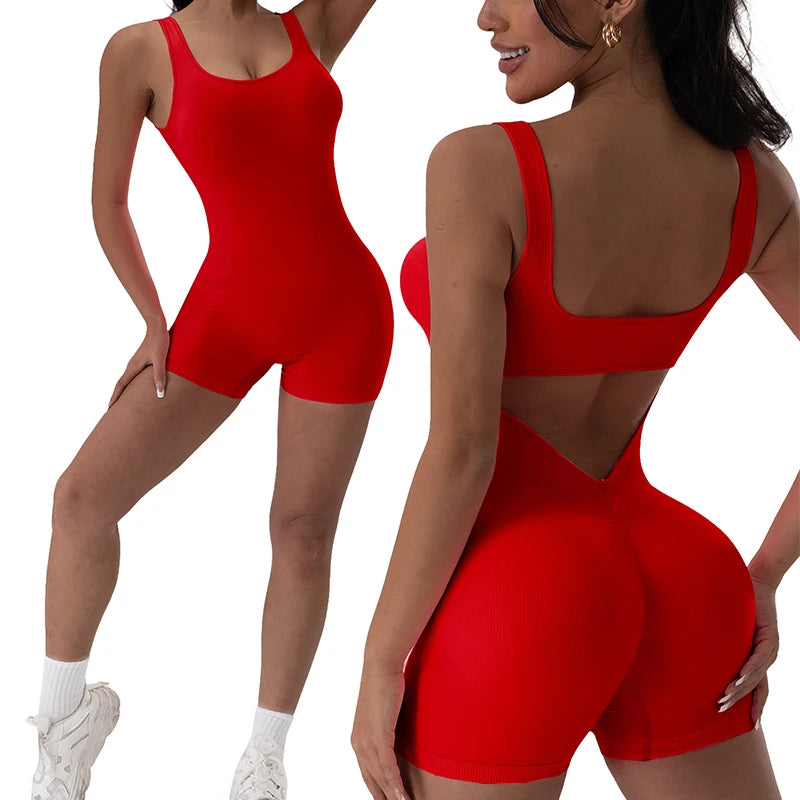 1PCS Backless Yoga Suit U Neck Sleeveless Sports for Women