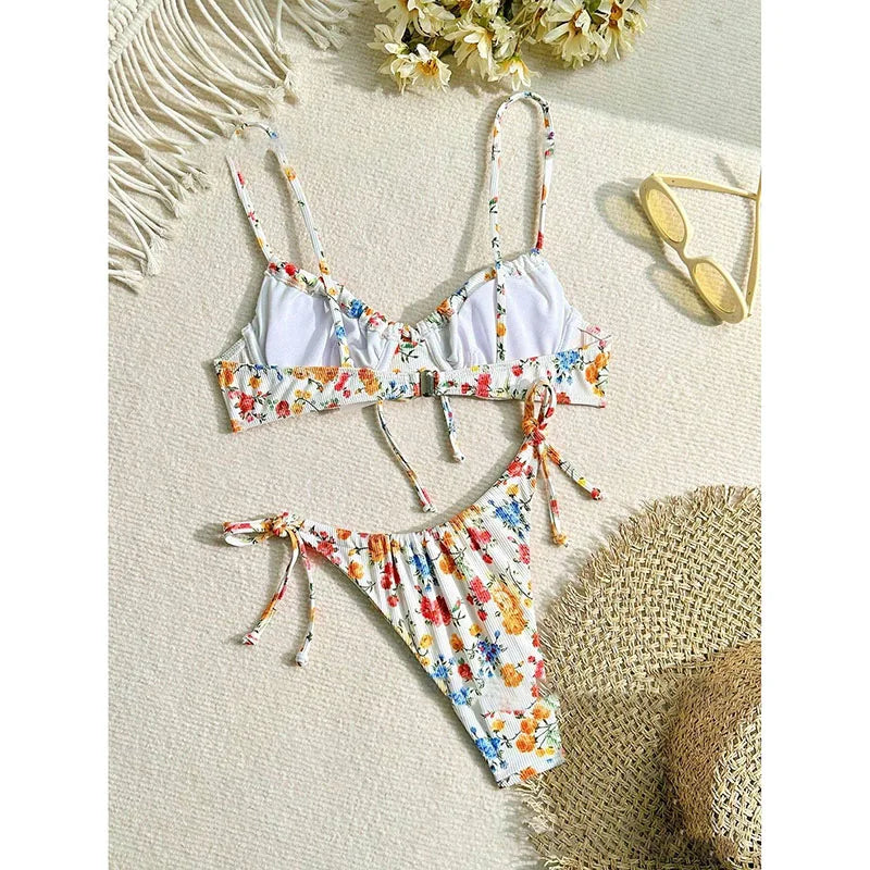 Beachwear Swimsuits 2026 for Women Floral Two Piece Sexy Bikinis