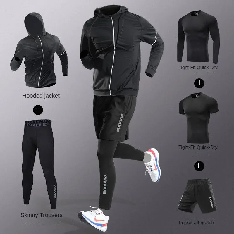 3-7Pcs Men's Ice Fiber Quick-Dry Running Fitness