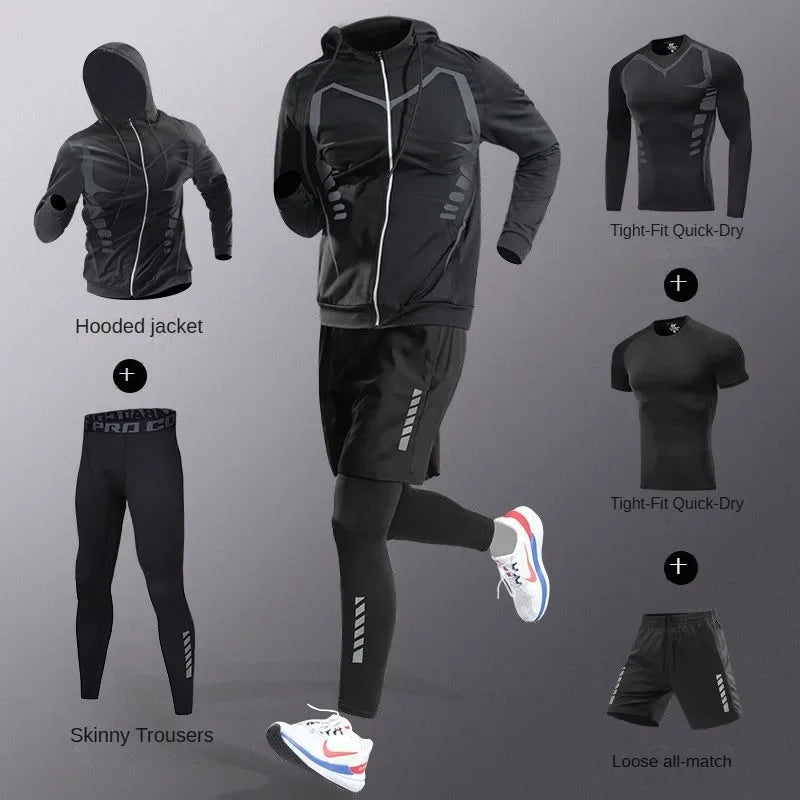 3-7Pcs Men's Ice Fiber Quick-Dry Running Fitness
