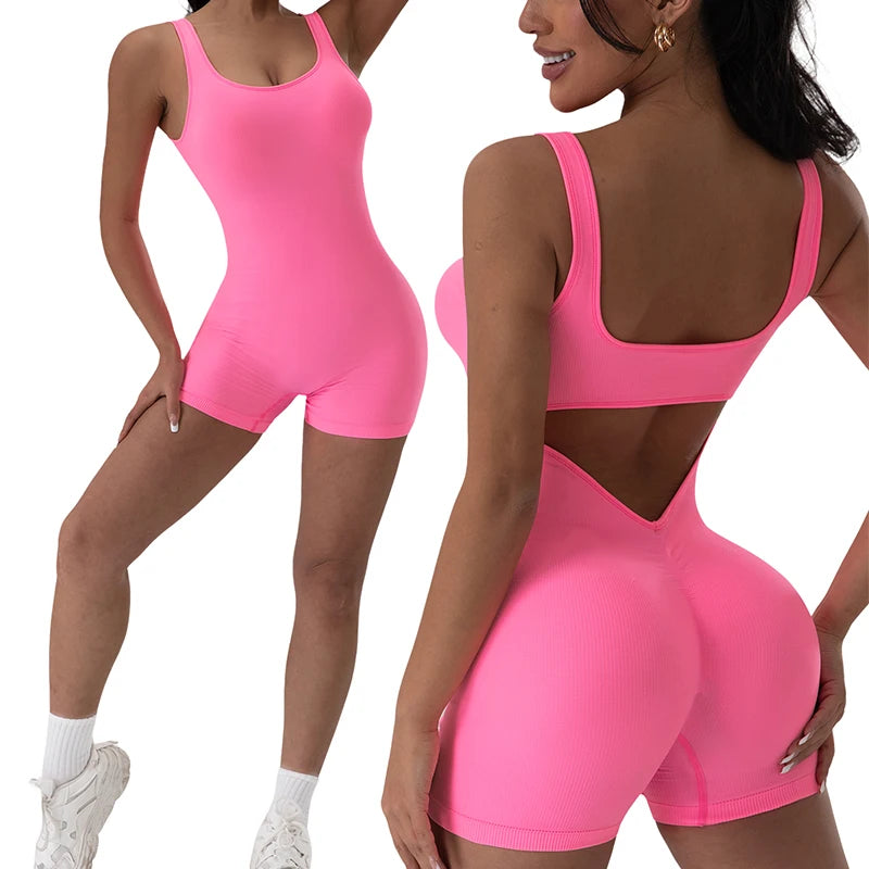 1PCS Backless Yoga Suit U Neck Sleeveless Sports for Women