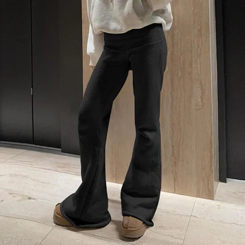 Casual Sexy Basic Solid Flare Pants for Women 2026