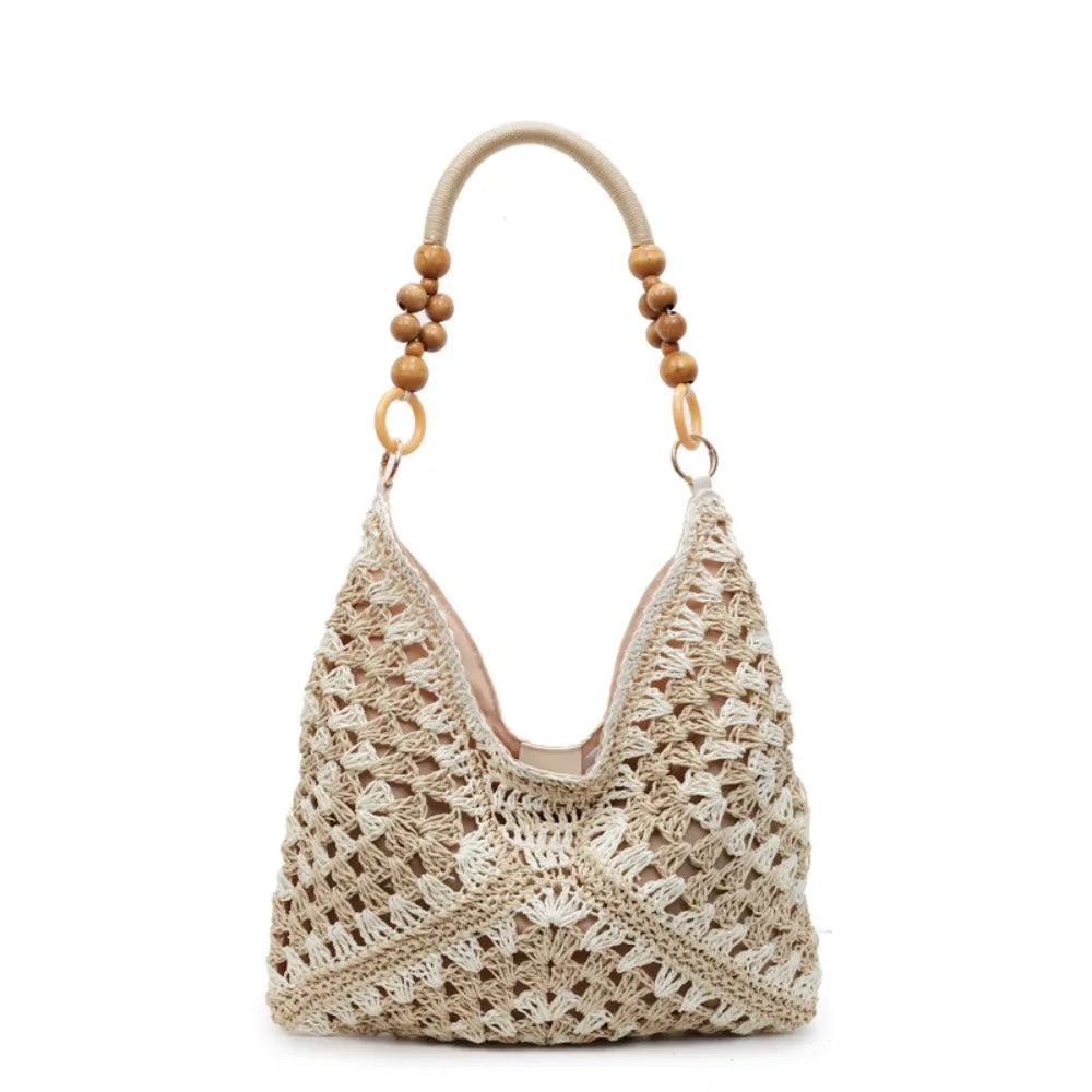 Hollow Out Straw Woven, Bohemian Beach Bag Large Capacity for Women