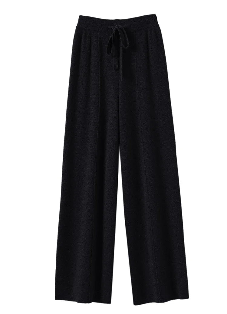 Women's High waisted warm knit wide leg straight leg pants for women