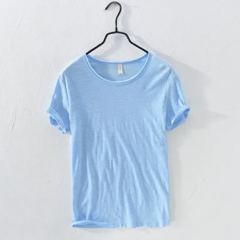 Retro Raw Edge T-Shirt for Men 100% Cotton