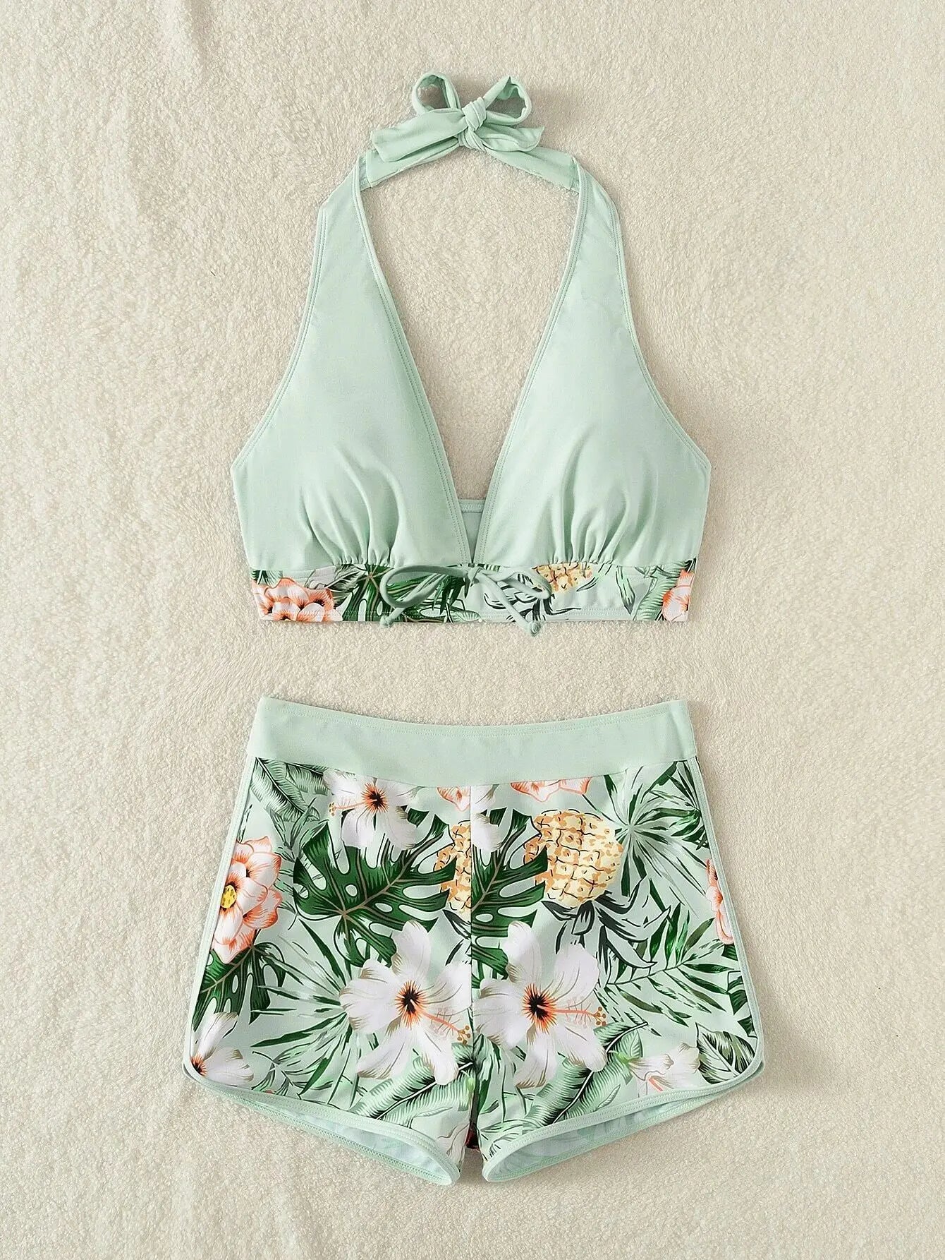 2026 Halter Bikini Set Short Swimsuit for Women