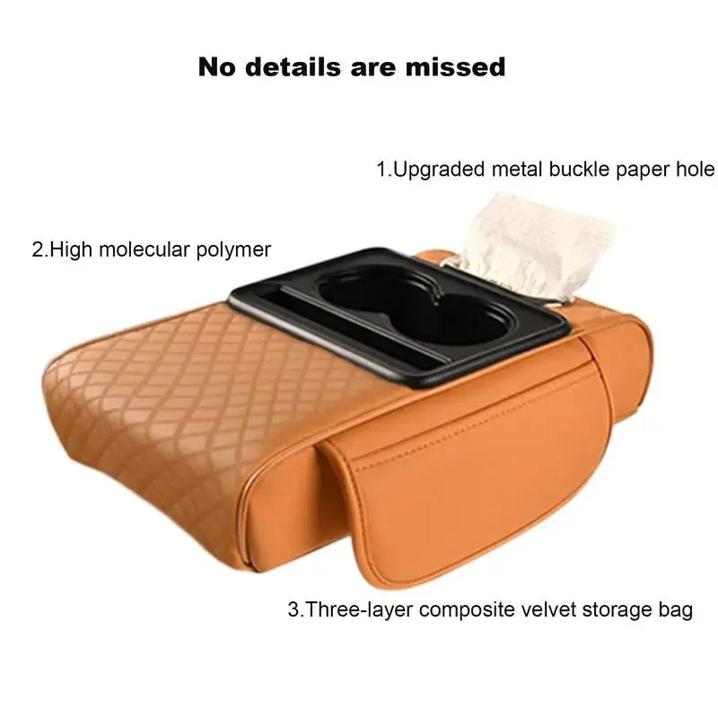Universal Auto Center Console Armrest Coverwith Cup Holder
