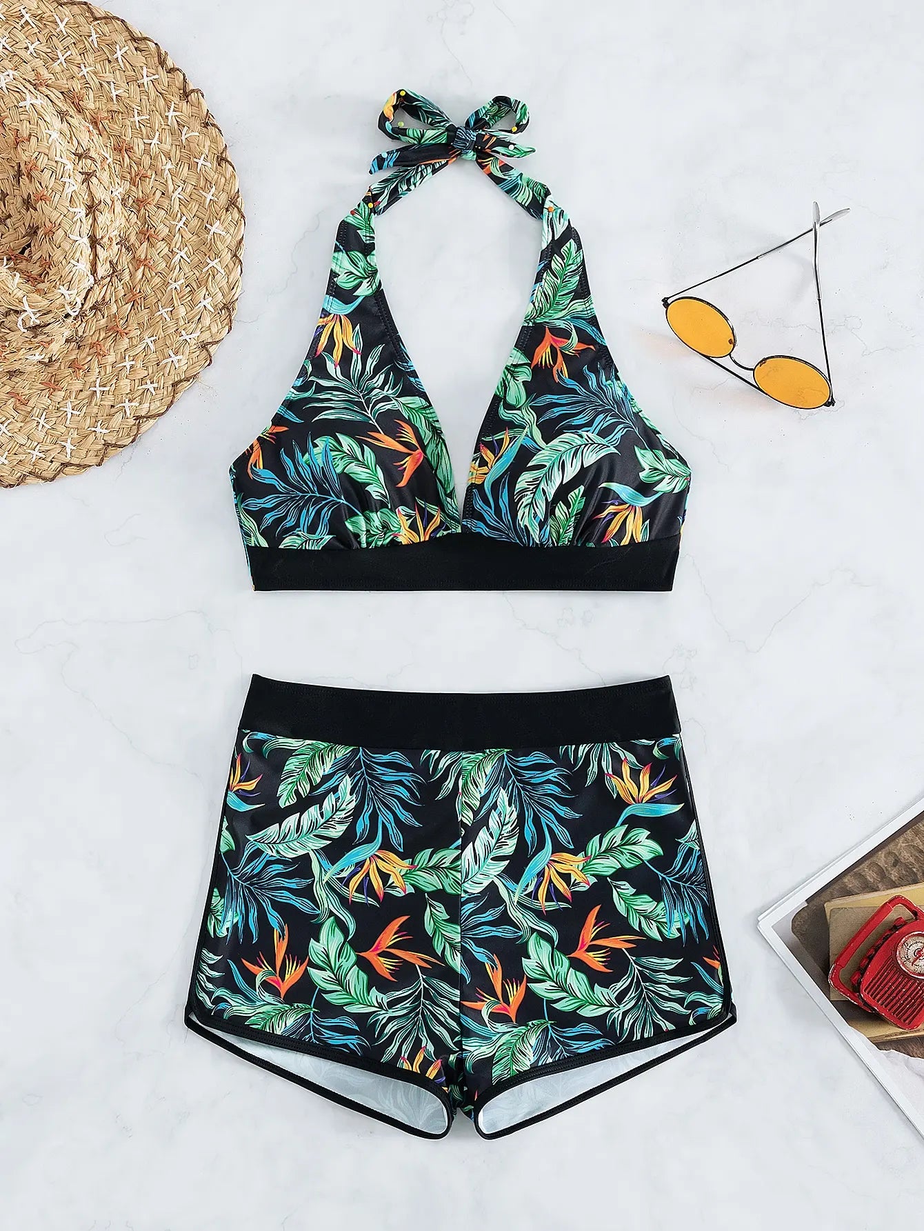 2026 Halter Bikini Set Short Swimsuit for Women