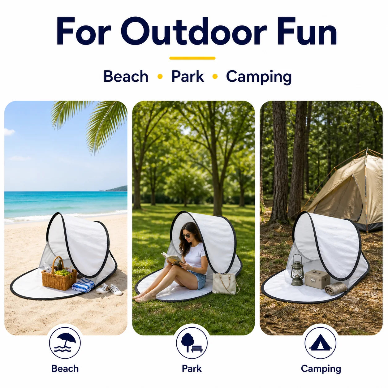 Outdoor portable automatic pop-up beach tent, sunshade,