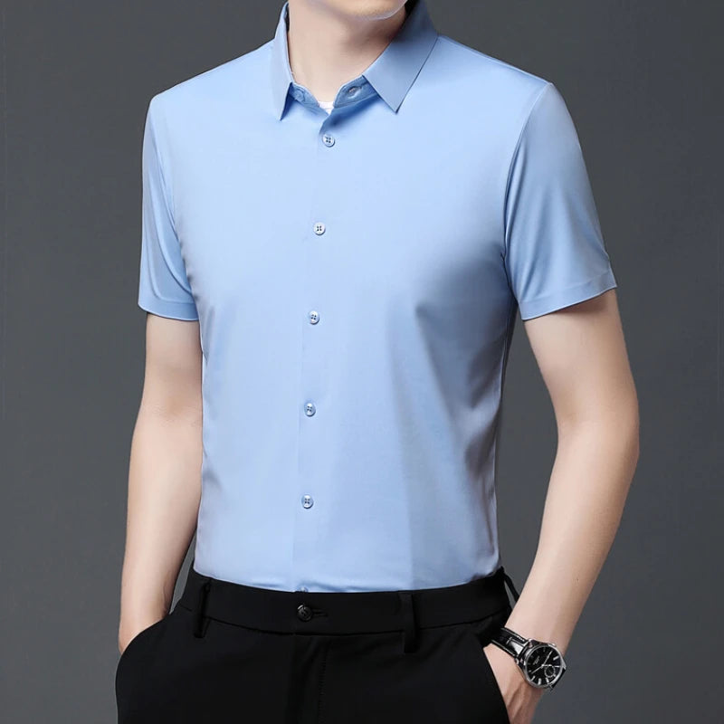 Men's Ultra Stretch Short Sleeve Shirt Business Casual