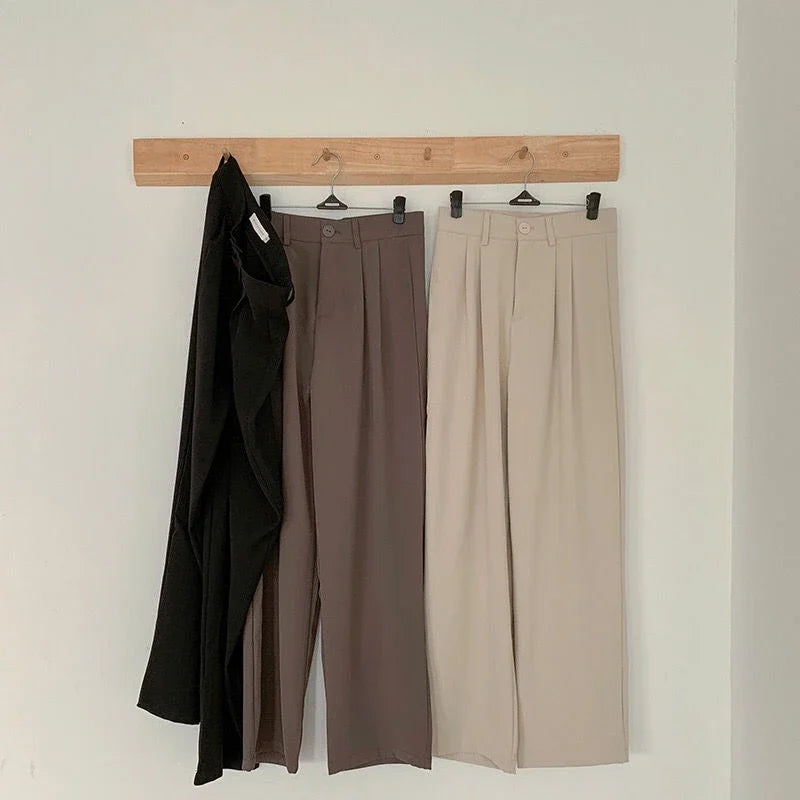 High Waist Women Suit Pants Fall Straight Office Ladies 2026