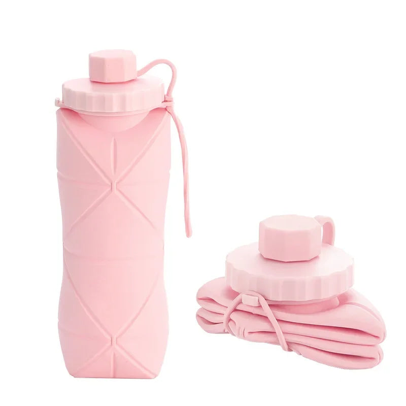 600ml Silicone Portable Folding Bottle  for Drinking