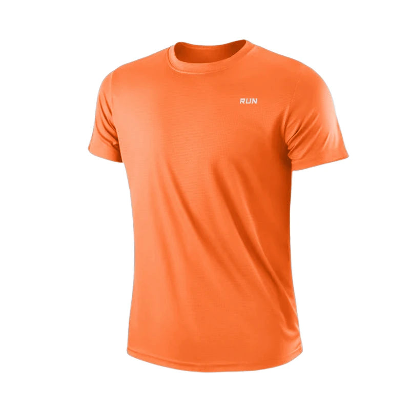 Men's Quick Dry Short Sleeve Gym Running Neck T-Shirt