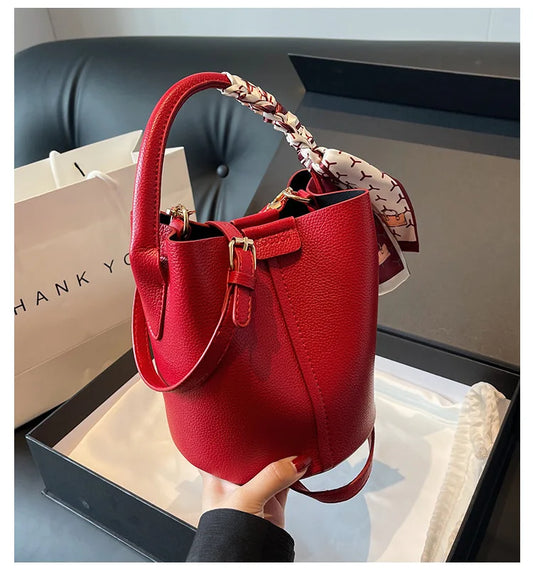 Simplicity High-end Women's Crossbody Bag Versatile Bucket Bag