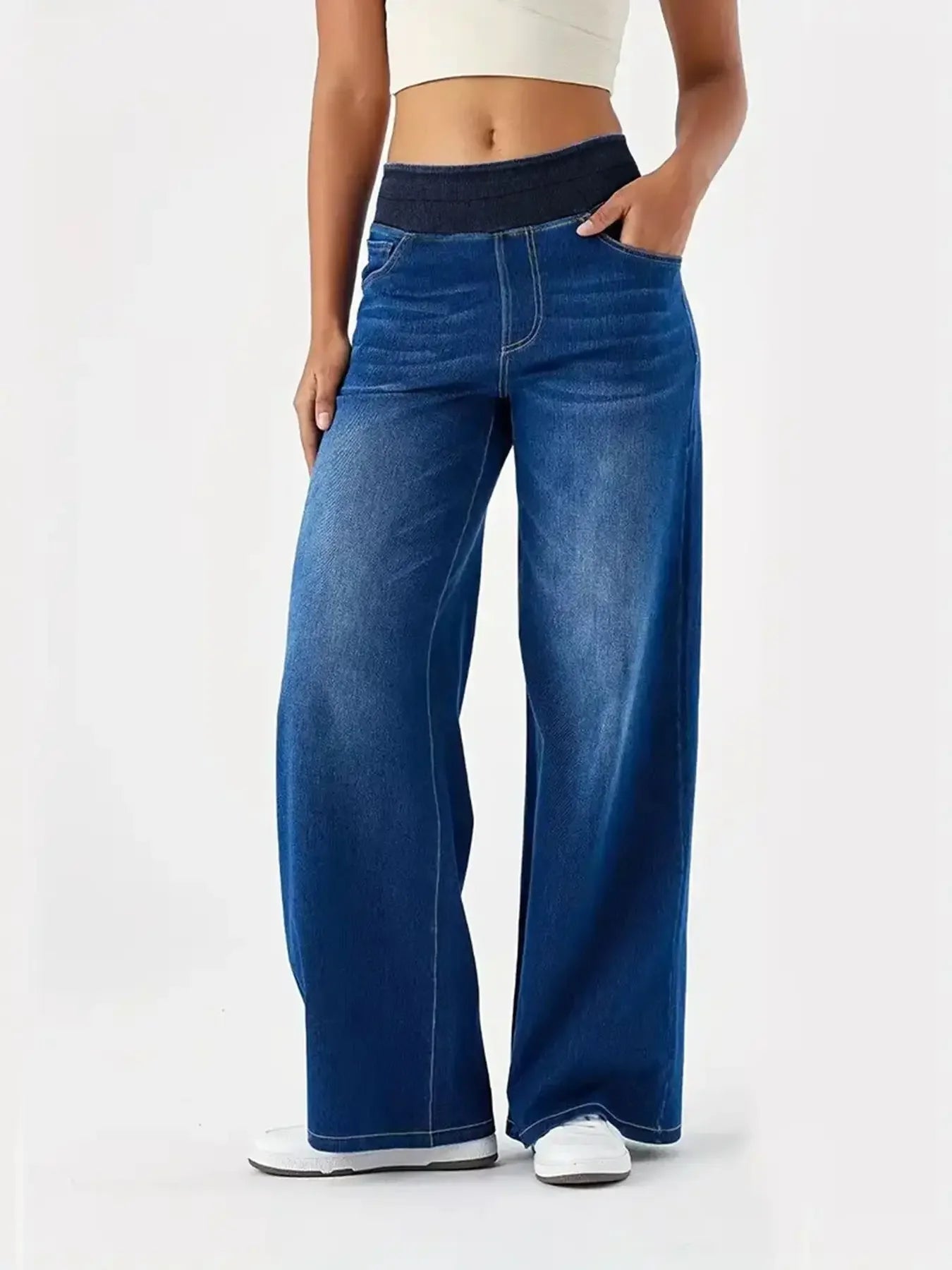 Woman Jeans Baggy Stretchy Fabric
