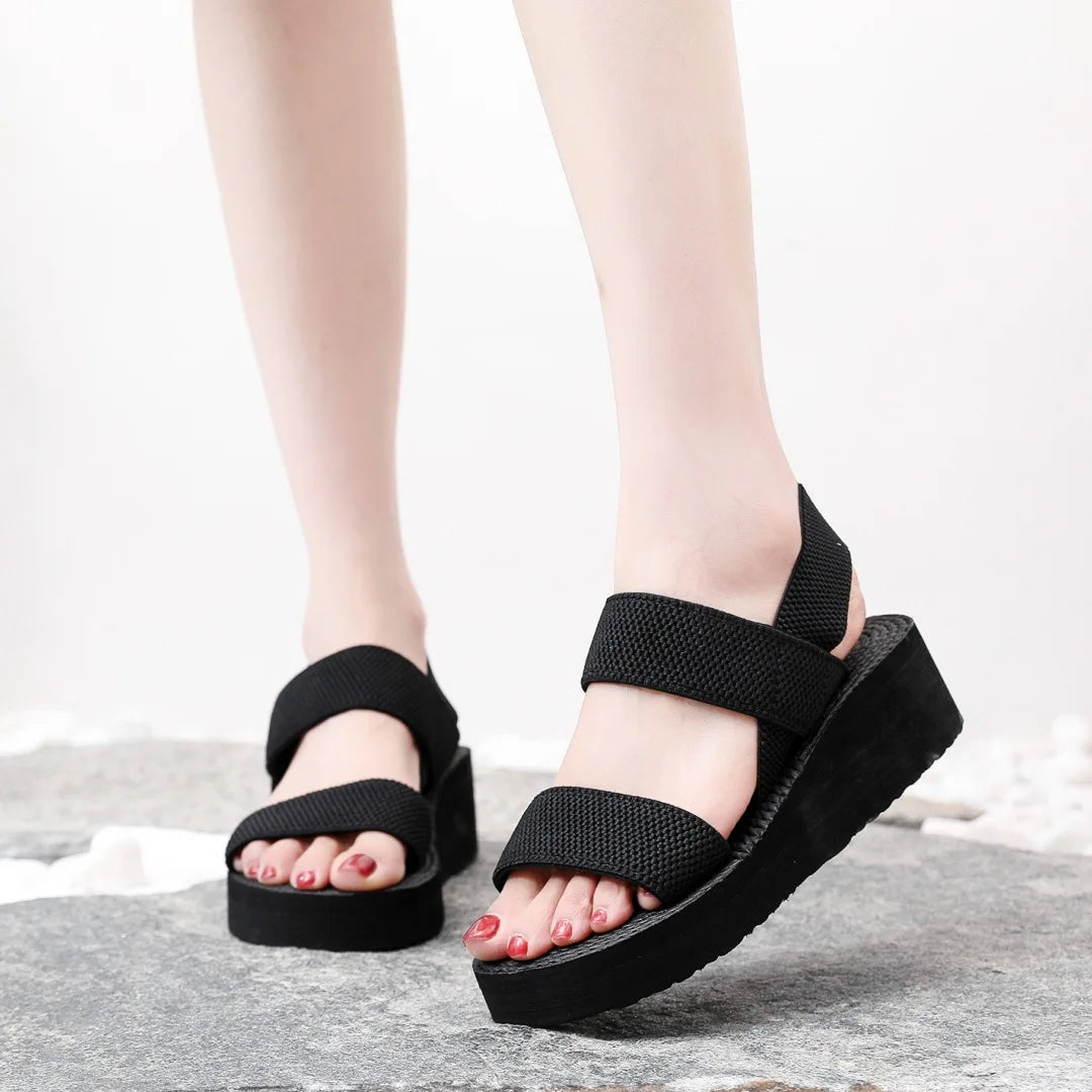 Big Size Minimalist Slingback Wedge Sandals For Women