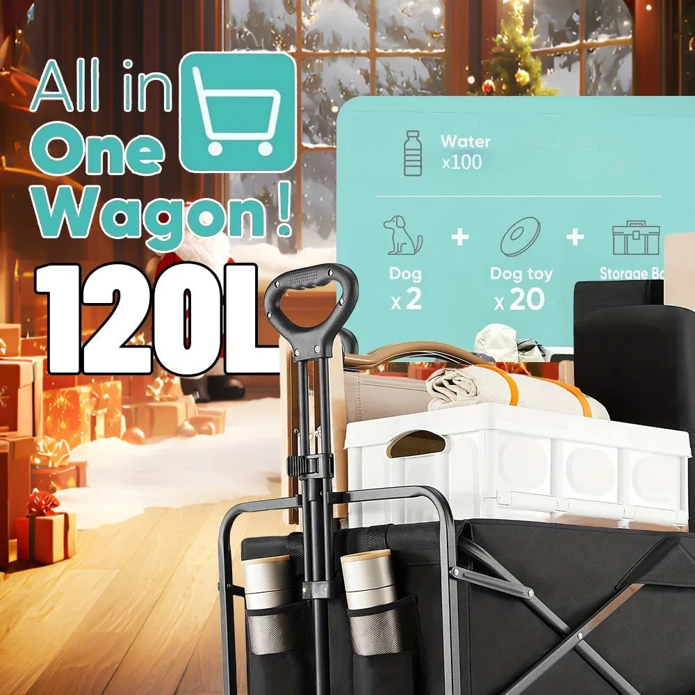 [Heavy Duty] Folding Wagon Cart All Terrain Wheels