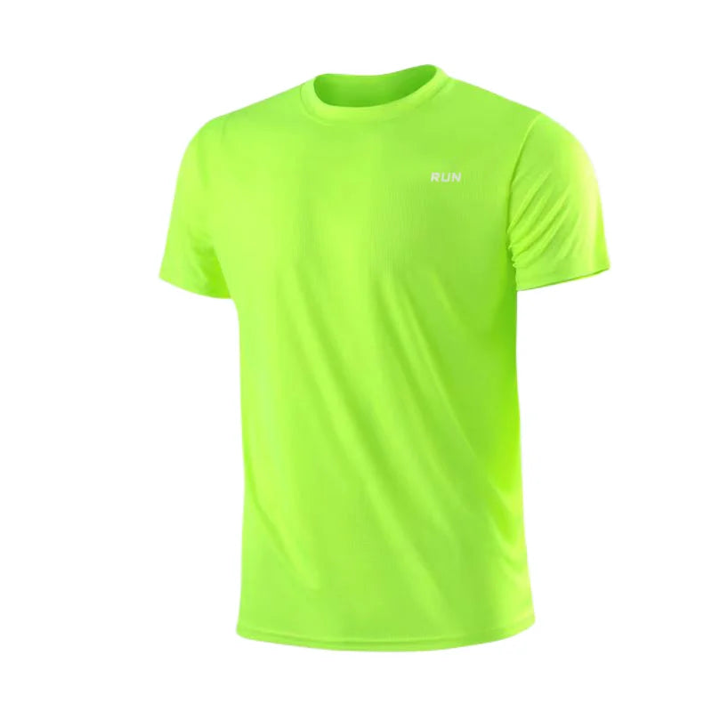 Men's Quick Dry Short Sleeve Gym Running Neck T-Shirt