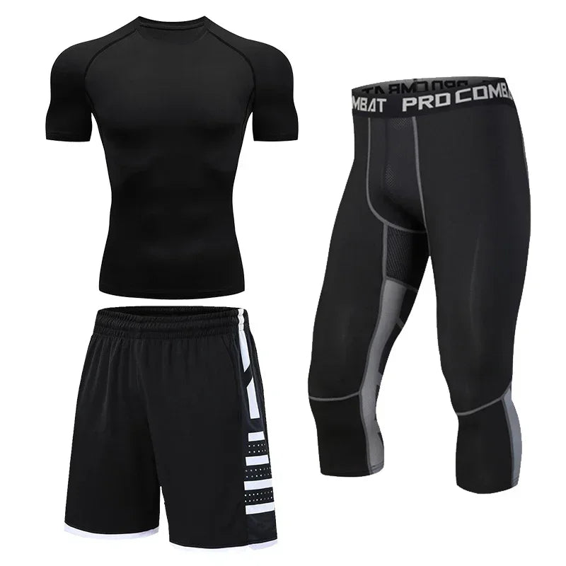 Men's Running Tracksuit Training Fitness Sportswear Set