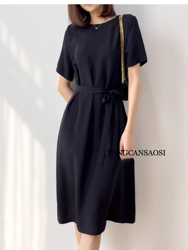 2026 Summer New 26MM 93%Natural Mulberry Silk Elastic Women's Dress