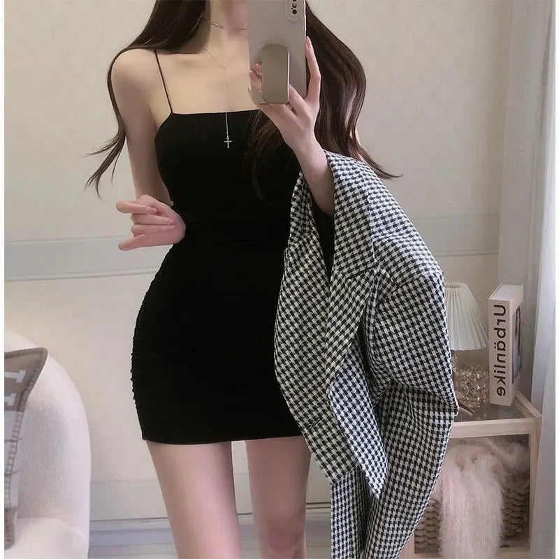 Elegant Solid Sling Sleeveless Type A Sheath