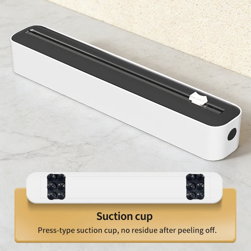 Multi-functional cling film cutter, tear-free sliding suitable for plastic and aluminum foil.