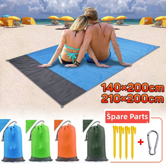 2x2.1m Waterproof Pocket Beach Blanket Folding for Outdoor activity