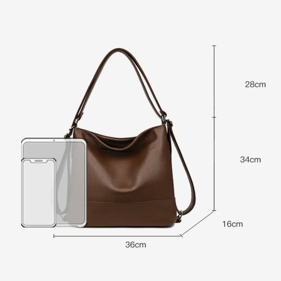 Top Quality Leather Backpack for Women with Large Capacity