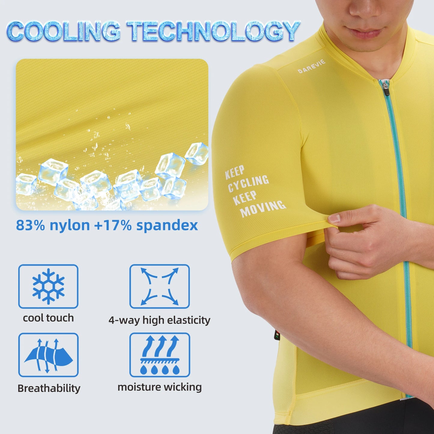 Cycling Maillot Cool Technology Breathable Quick Dry Cycling Clothes for Men