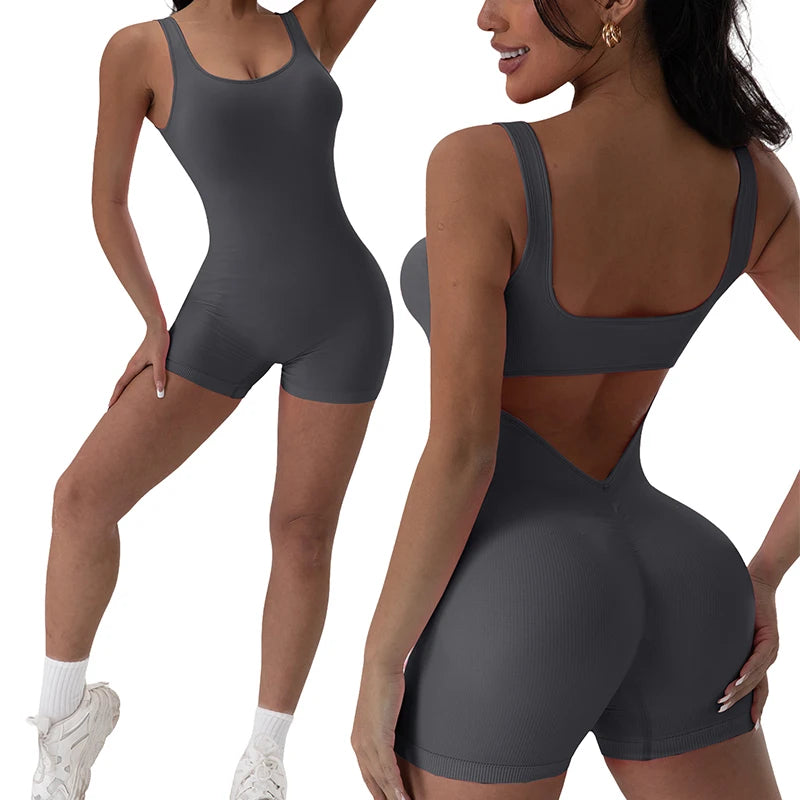 1PCS Backless Yoga Suit U Neck Sleeveless Sports for Women