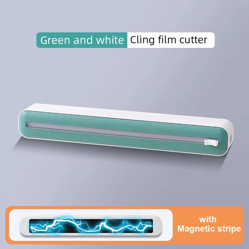 Magnetic Plastic Wrap Dispenser with Cutter Storage Box