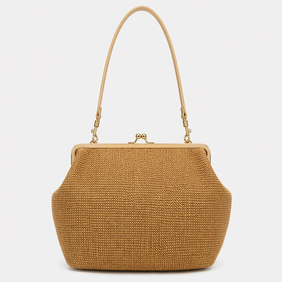 Fashion Large Striped Clip Shell Shoulder Bag for Women